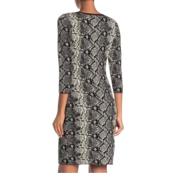Nanette Lepore Sweater Dress Medium Snake Animal Print Neutral - Picture 7 of 14